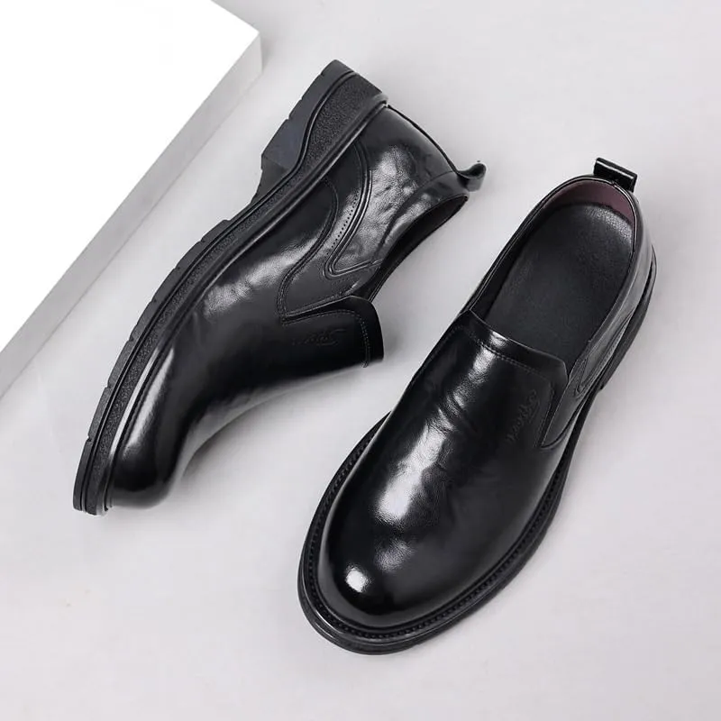 Mens Dress Oxford Formal Shoes Leather Business Shoes Lightweight All-Day Comfort Non-Slip Soft Sole Penny