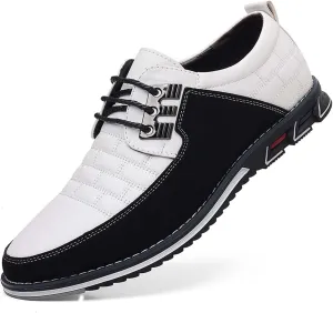 Mens Dress Shoes Casual Business Oxford Derby Orthopedic Leather Shoes Simple Lace-up Walk Loafers Flats Shoes for Men