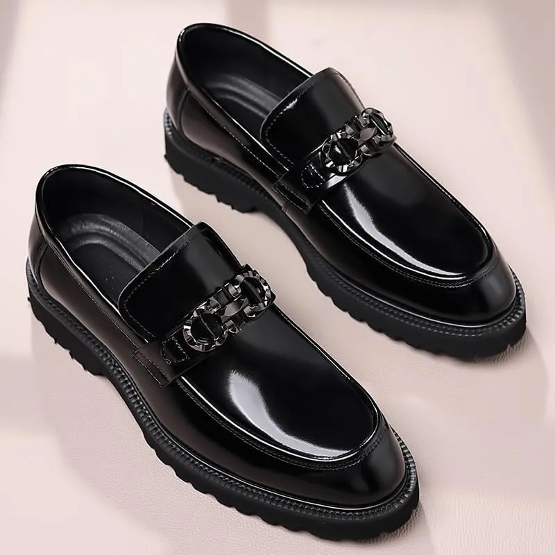 Men's Dress Shoes Increase Oxfords Business Casual Loafers Patent Leather Formal Oxford Slip On Dress Shoes