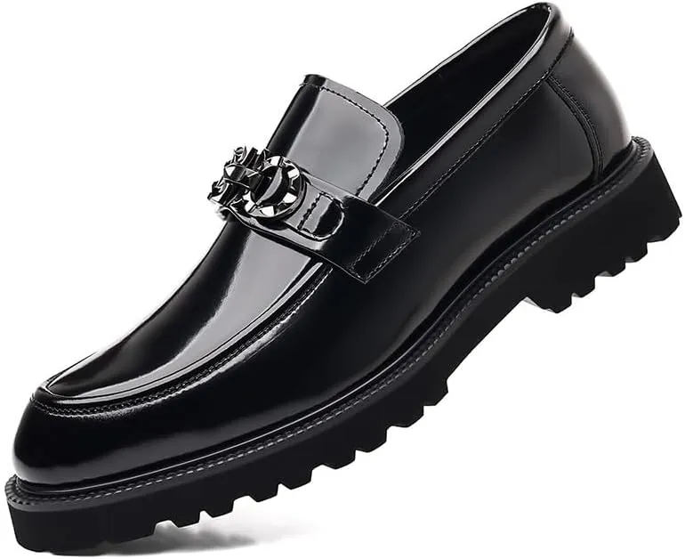Men's Dress Shoes Increase Oxfords Business Casual Loafers Patent Leather Formal Oxford Slip On Dress Shoes