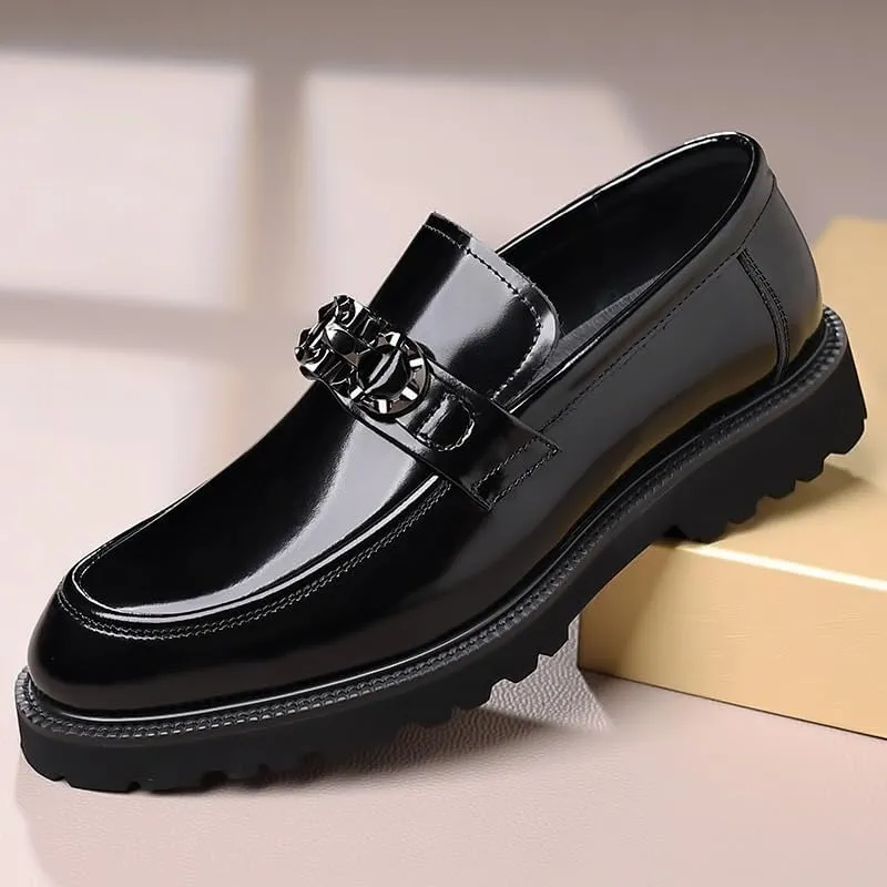 Men's Dress Shoes Increase Oxfords Business Casual Loafers Patent Leather Formal Oxford Slip On Dress Shoes