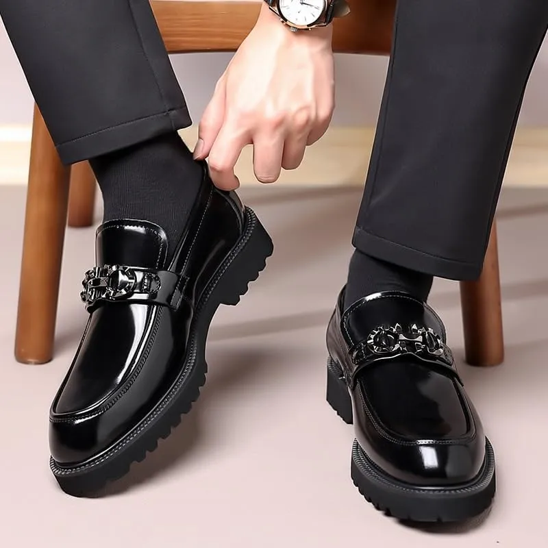 Men's Dress Shoes Increase Oxfords Business Casual Loafers Patent Leather Formal Oxford Slip On Dress Shoes