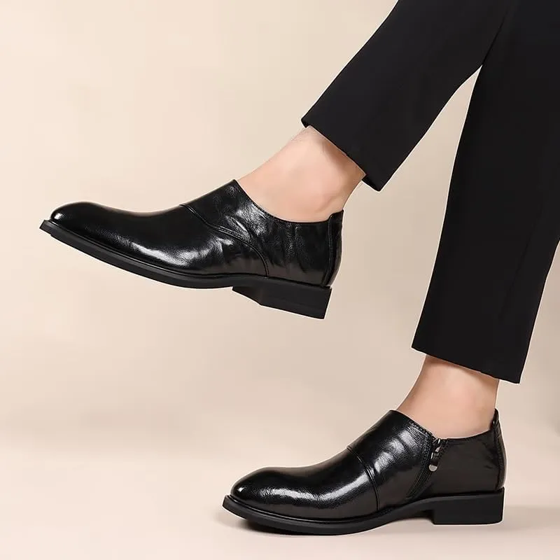 Men's Dress Shoes Mens Business Casual Loafers Patent Leather Formal Slip On Brogue Shoes for Men