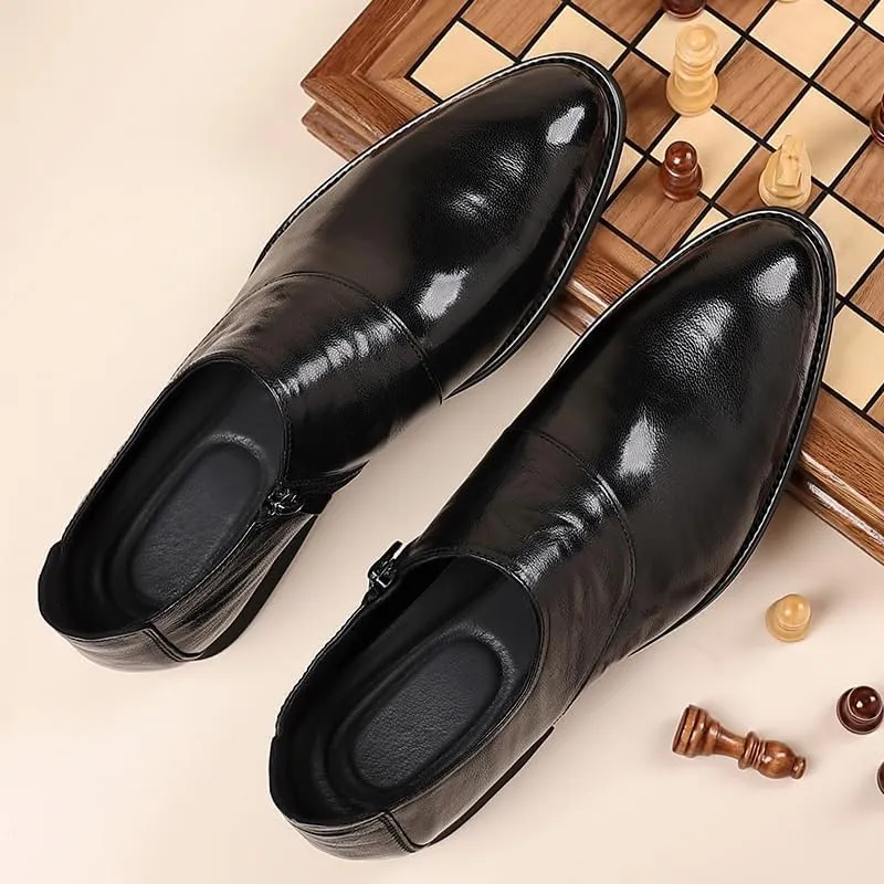 Men's Dress Shoes Mens Business Casual Loafers Patent Leather Formal Slip On Brogue Shoes for Men