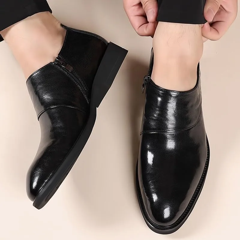 Men's Dress Shoes Mens Business Casual Loafers Patent Leather Formal Slip On Brogue Shoes for Men
