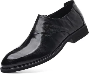 Men's Dress Shoes Mens Business Casual Loafers Patent Leather Formal Slip On Brogue Shoes for Men