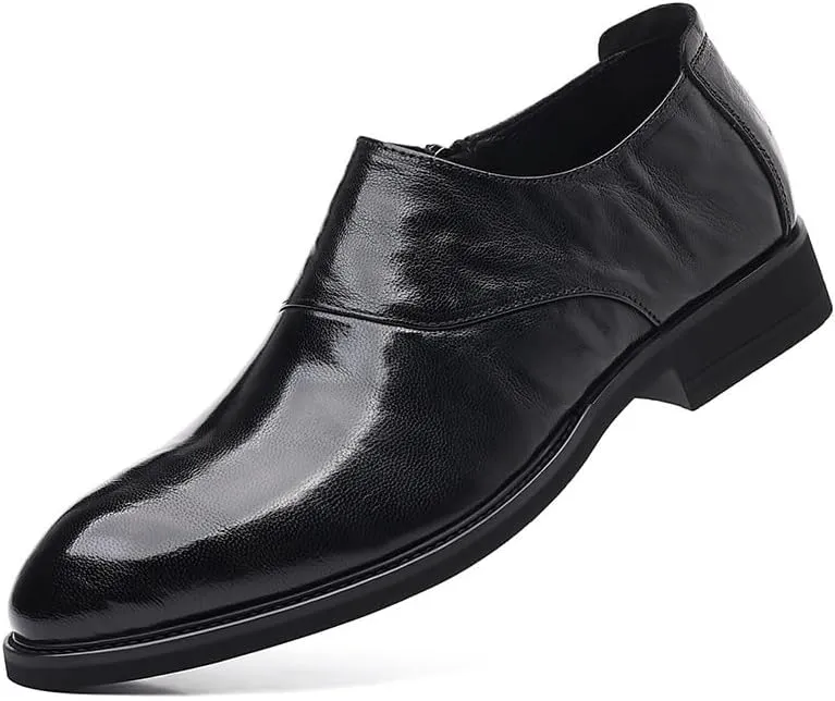 Men's Dress Shoes Mens Business Casual Loafers Patent Leather Formal Slip On Brogue Shoes for Men