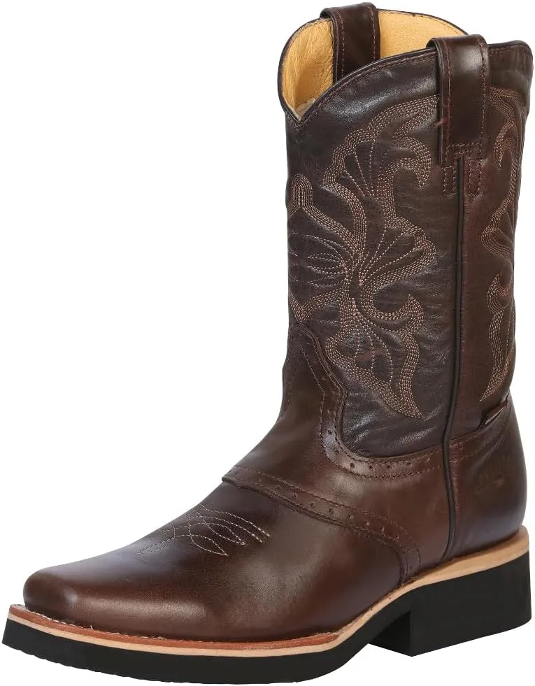 Men's establo Rodeo Work Boots Genuine Leather Brown Color