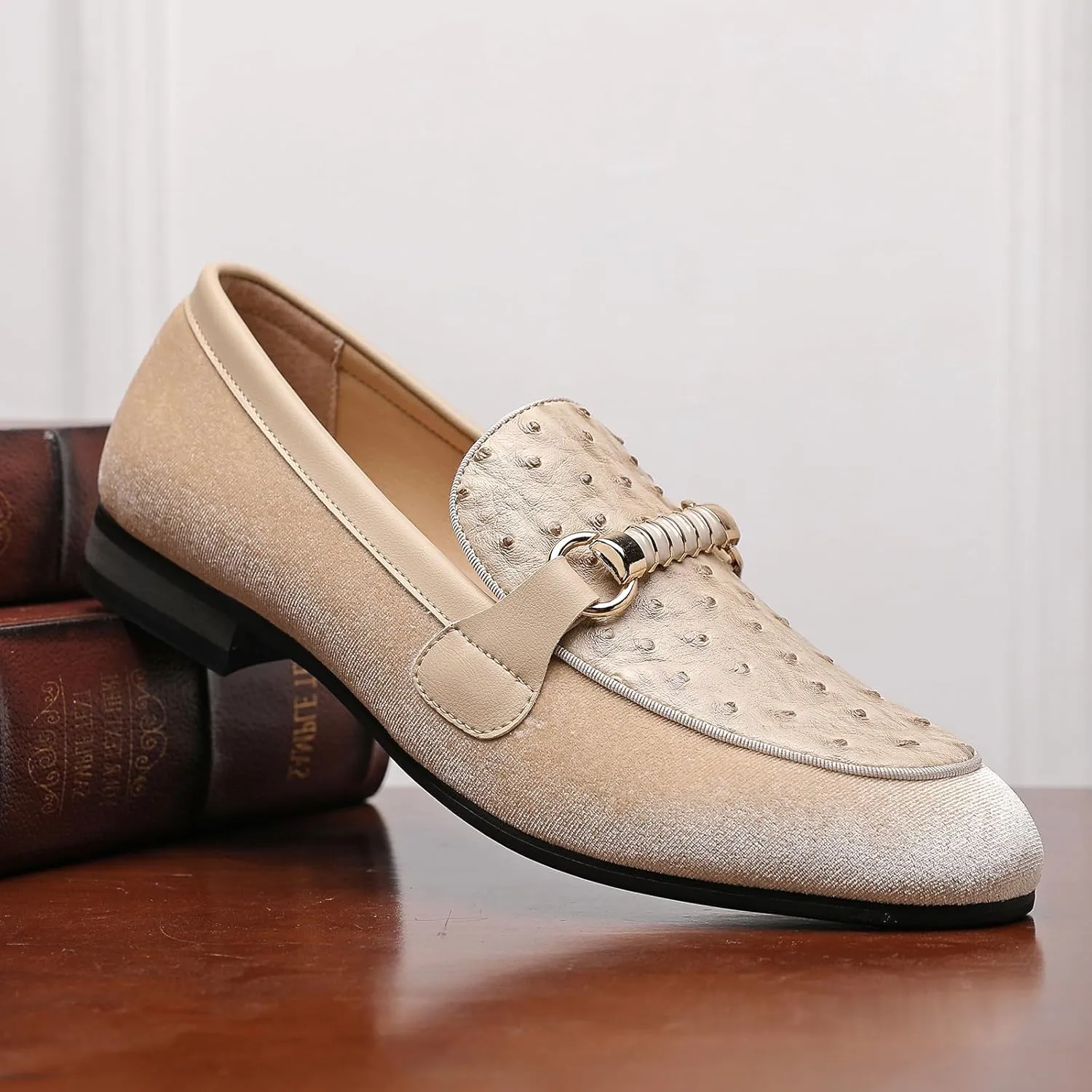 Men's Fashion Formal Velvet Loafers and Wedding Dress Shoes for Men, Penny Slip-On Smoking Luxury Men Casual Shoes