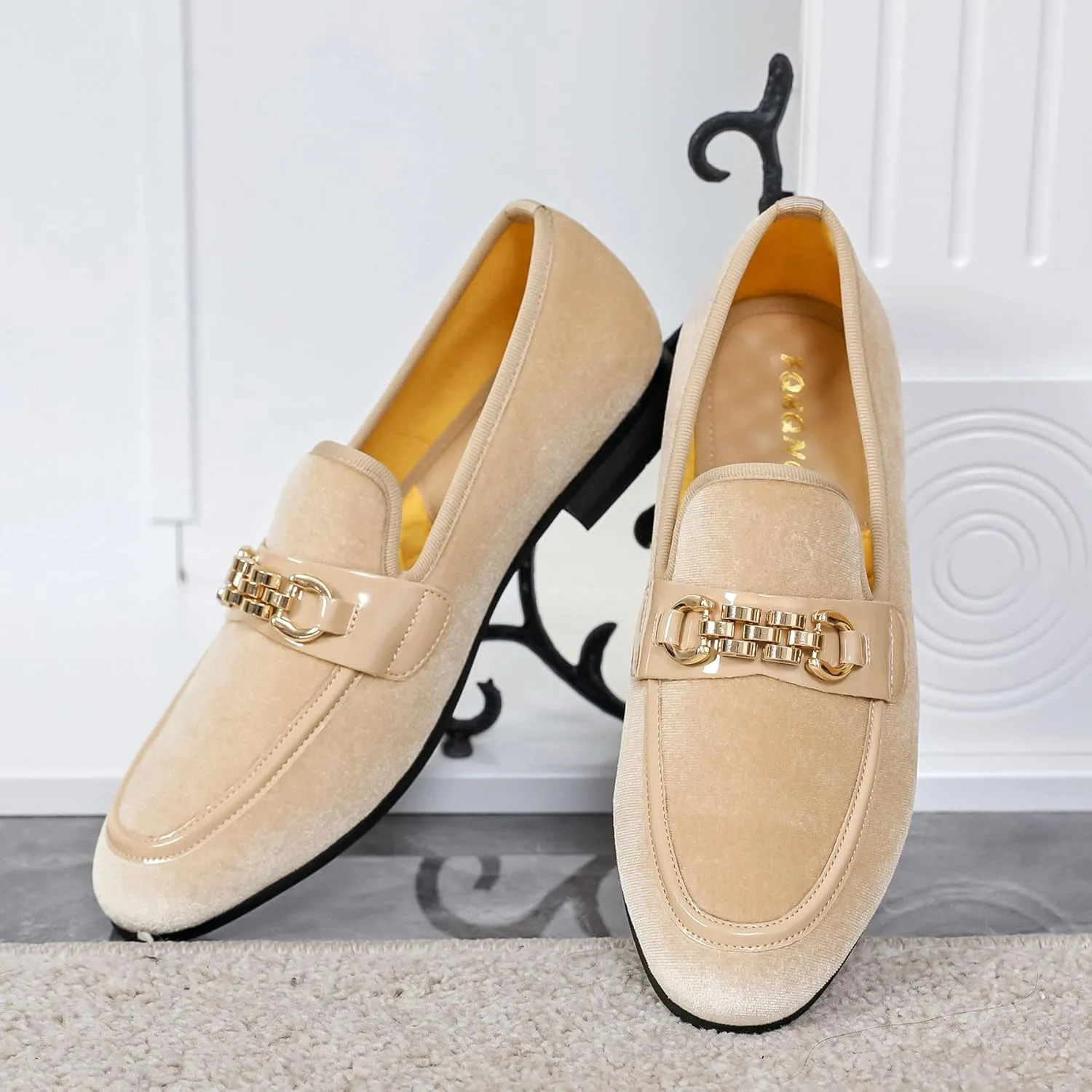 Men's Fashion Formal Velvet Loafers and Wedding Dress Shoes for Men, Penny Slip-On Smoking Luxury Men Casual Shoes