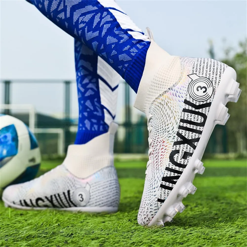 Men's Football Boots Spikes High Top Unisex Outdoor/Indoor Training Sneakers - Lawn Outdoor Youth Football Boots
