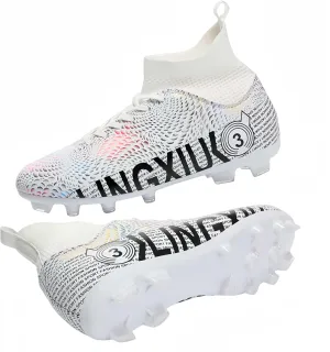 Men's Football Boots Spikes High Top Unisex Outdoor/Indoor Training Sneakers - Lawn Outdoor Youth Football Boots