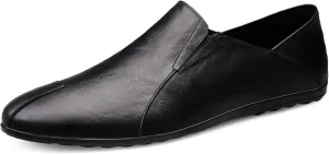 Men's Genuine Cowhide Leather Loafers, Casual Flat Shoes, Comfortable, Soft and Fashionable, Suitable for All Seasons, Suitable for Daily Travel, Driving, Excursions, Dating and Other Scenes use
