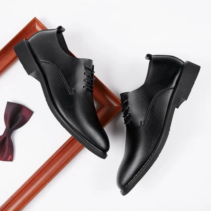 Men's Lace-up Casual -Foot Loafers Soft Sole Lightweight Leather Lining Formal Shoes Non-Slip Suitable for Work Driving