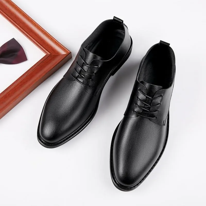 Men's Lace-up Casual -Foot Loafers Soft Sole Lightweight Leather Lining Formal Shoes Non-Slip Suitable for Work Driving