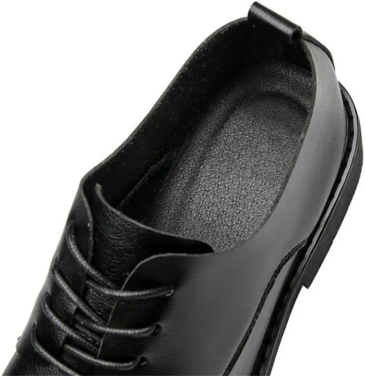 Men's Lace-up Casual -Foot Loafers Soft Sole Lightweight Leather Lining Formal Shoes Non-Slip Suitable for Work Driving