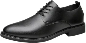 Men's Lace-up Casual -Foot Loafers Soft Sole Lightweight Leather Lining Formal Shoes Non-Slip Suitable for Work Driving