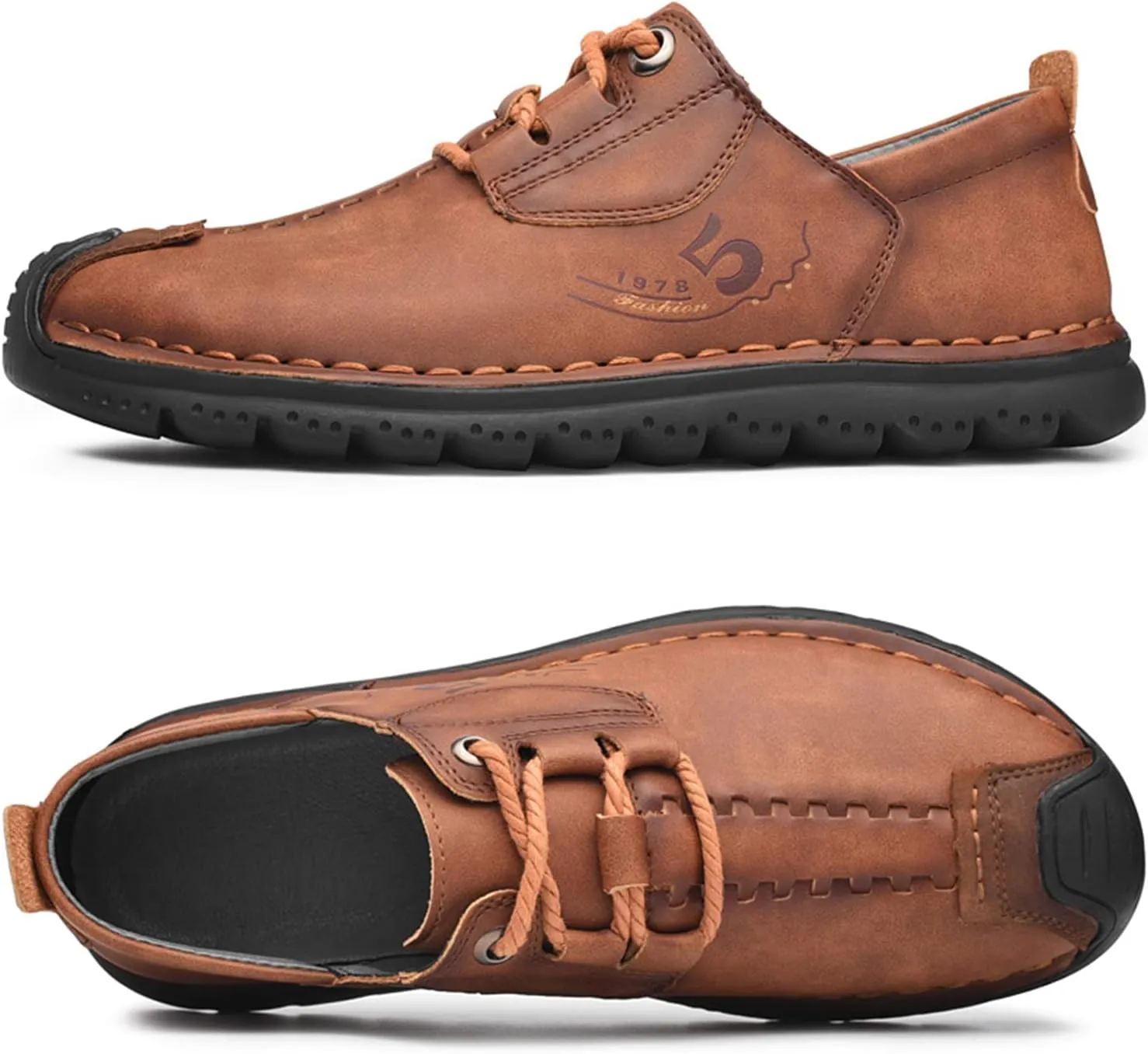 Men's Leather Casual Shoes Fashion Sneakers Driving Loafers Walking Shoes for Men