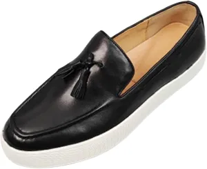 Men’s Leather Penny Loafers with Tassels – Stylish Slip-On Dress Casual Shoes, Classic & Comfortable for Business, Weddings, and Casual Wear
