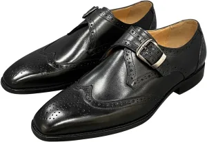 Mens Loafers Formal Dress Shoes Genunie Leather Wingtip Toe Monk Strap Loafer Prom Wedding Business Casual Suit Shoes Comfortable Fashion Tuxedo Shoes for Men