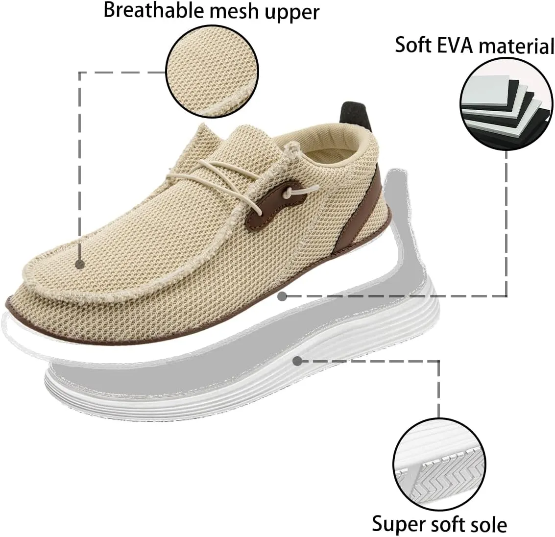 Men's Loafers Slip On Sneakers Boat Walking Fashion Shoes Classcial Comfortable Stylish Lightweight Casual Shoes for Men Non-Slip Durable Home Driving Shoes