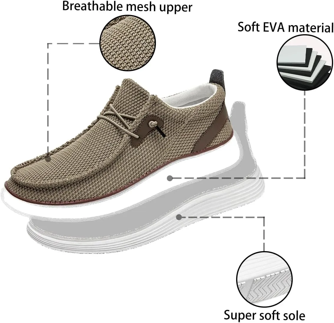 Men's Loafers Slip On Sneakers Boat Walking Fashion Shoes Classcial Comfortable Stylish Lightweight Casual Shoes for Men Non-Slip Durable Home Driving Shoes
