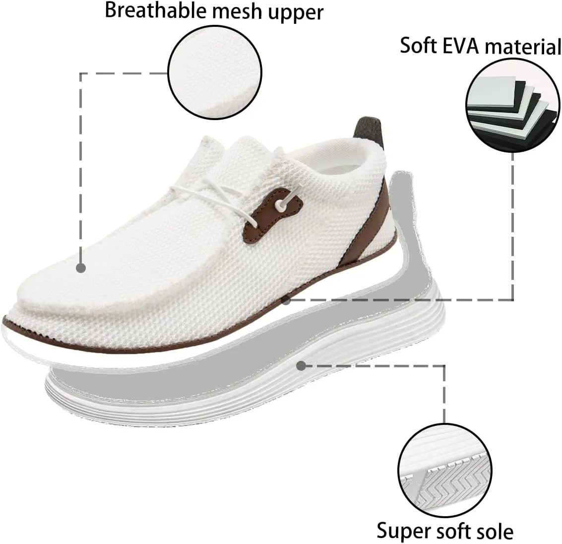 Men's Loafers Slip On Sneakers Boat Walking Fashion Shoes Classcial Comfortable Stylish Lightweight Casual Shoes for Men Non-Slip Durable Home Driving Shoes