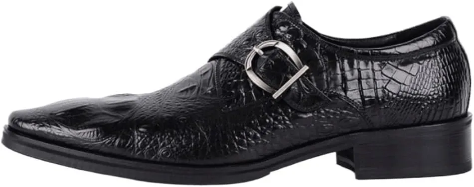 Men's Orthopedic Dress Shoes Comfortable Business Loafers Faux Crocodile Leather Formal Wedding Shoes for Gentlemen