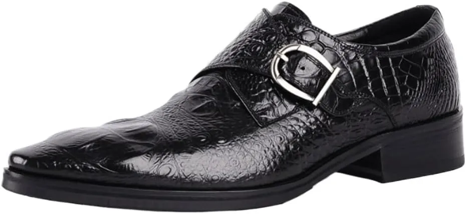 Men's Orthopedic Dress Shoes Comfortable Business Loafers Faux Crocodile Leather Formal Wedding Shoes for Gentlemen