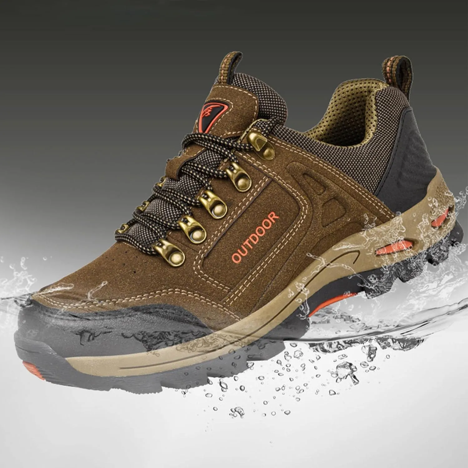 Men's Outdoor Waterproof Hiking Shoes Lightweight Non-Slip Trailing Trekking Sneakers for All Season Camping Walking Work Climbing Shoe