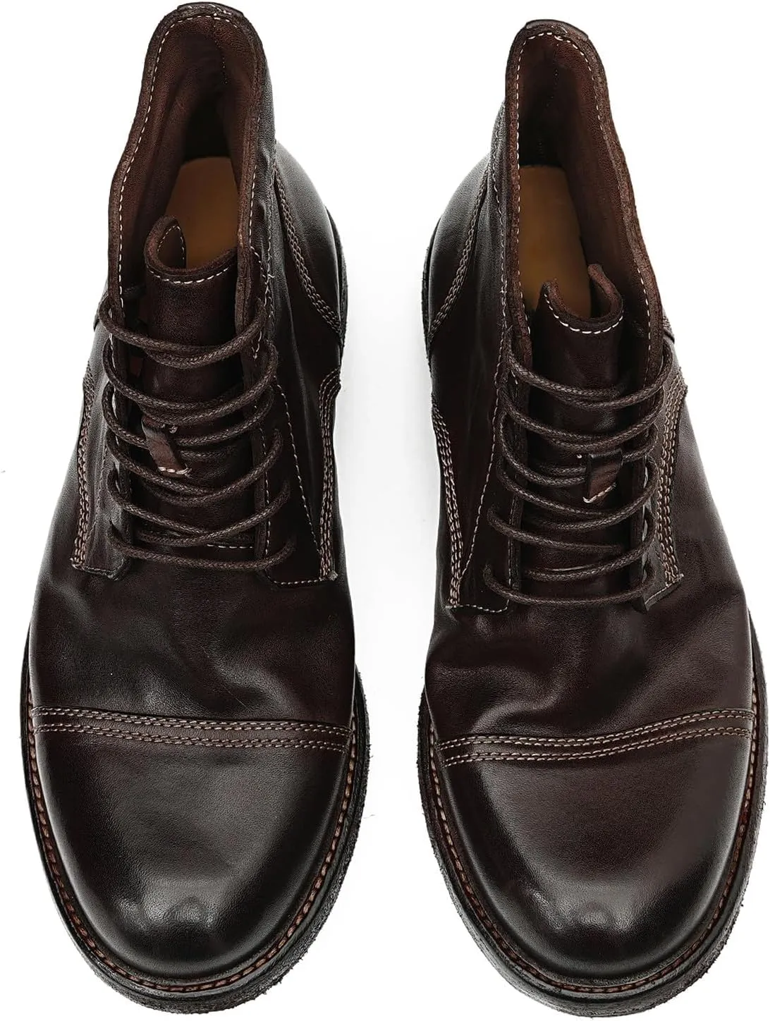Mens Oxfords Boots Formal Dress Genuine Leather Cap Toe Ankle Boots Fashion Goodyear Handcrafted Lace Up Chelsea Boot Fashion Prom Wedding Business Casual Tuxedo Motorcycle Boots for Men