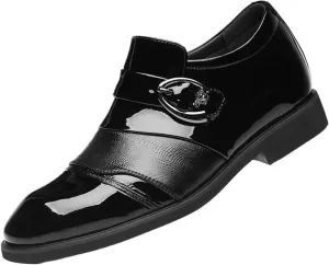 Men's Pointed-Toe Wedding Oxford Shoes, Leather Business Formal Dress Shoes for Groomsmen