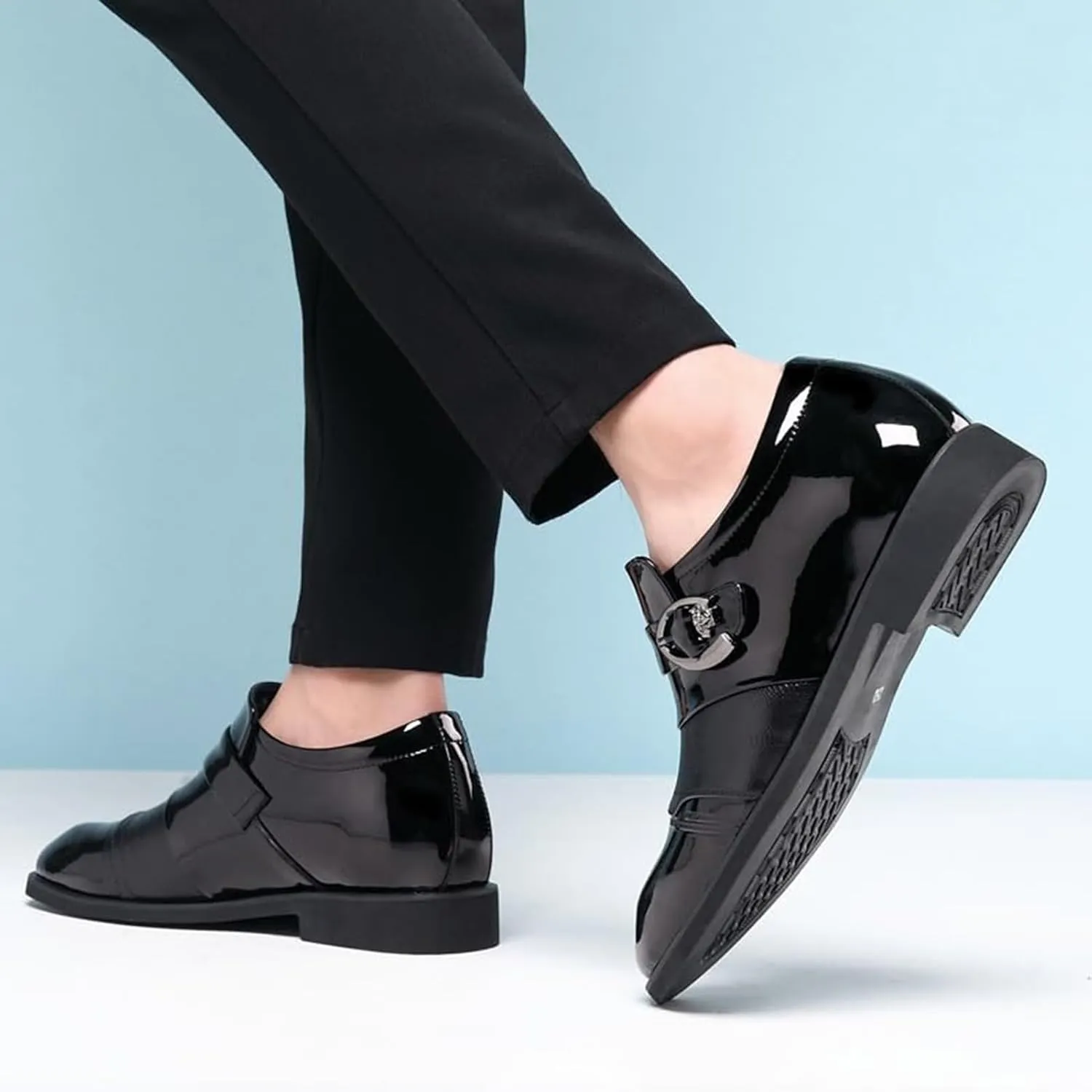 Men's Pointed-Toe Wedding Oxford Shoes, Leather Business Formal Dress Shoes for Groomsmen