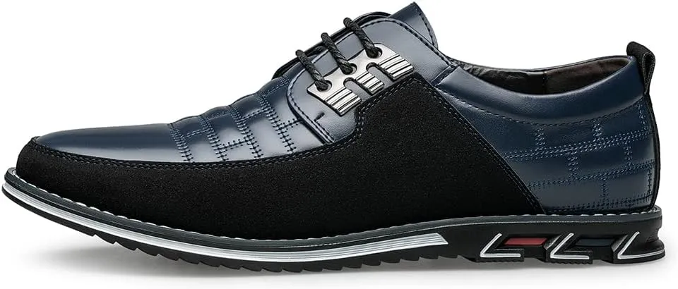 Men's Premium Leather Dress Shoes Comfort Business Casual Oxford Shoes Fashion Dress Sneakers Soft Loafers Derby Shoe for Office Working Walking Driving