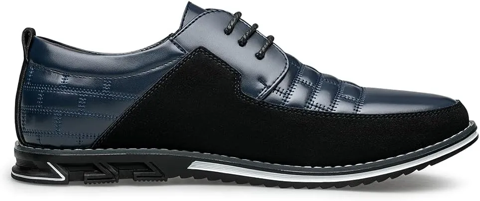 Men's Premium Leather Dress Shoes Comfort Business Casual Oxford Shoes Fashion Dress Sneakers Soft Loafers Derby Shoe for Office Working Walking Driving