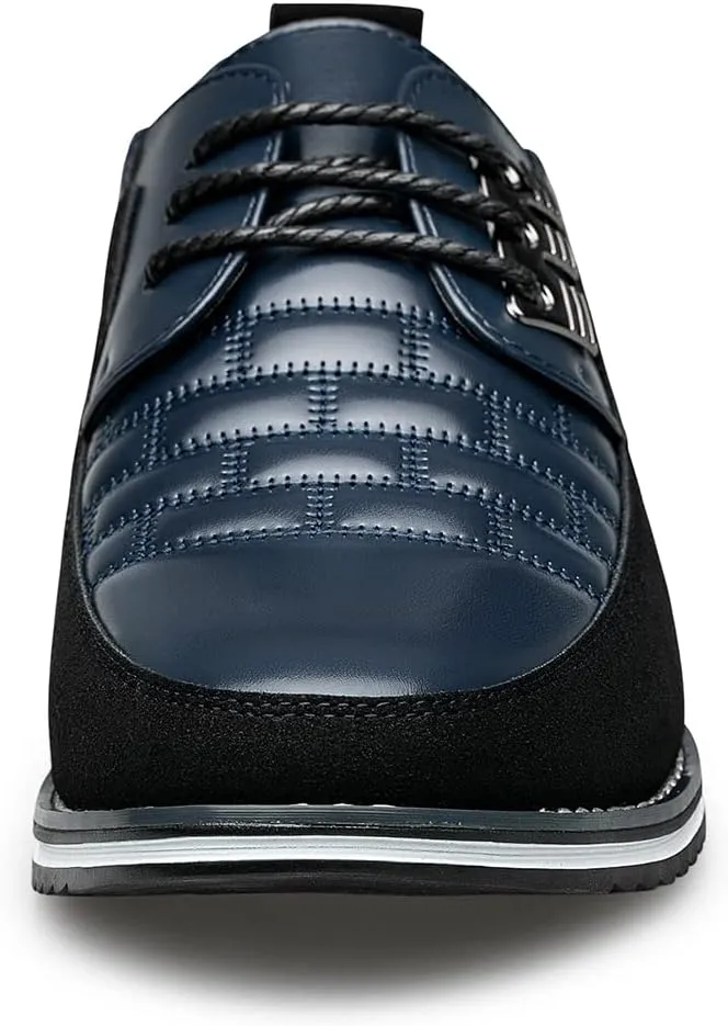 Men's Premium Leather Dress Shoes Comfort Business Casual Oxford Shoes Fashion Dress Sneakers Soft Loafers Derby Shoe for Office Working Walking Driving