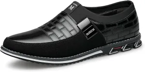 Men's Premium Leather Loafers Comfort Dress Shoes Fashion Casual Shoes Business Oxford Derby Shoe Black, 12 US