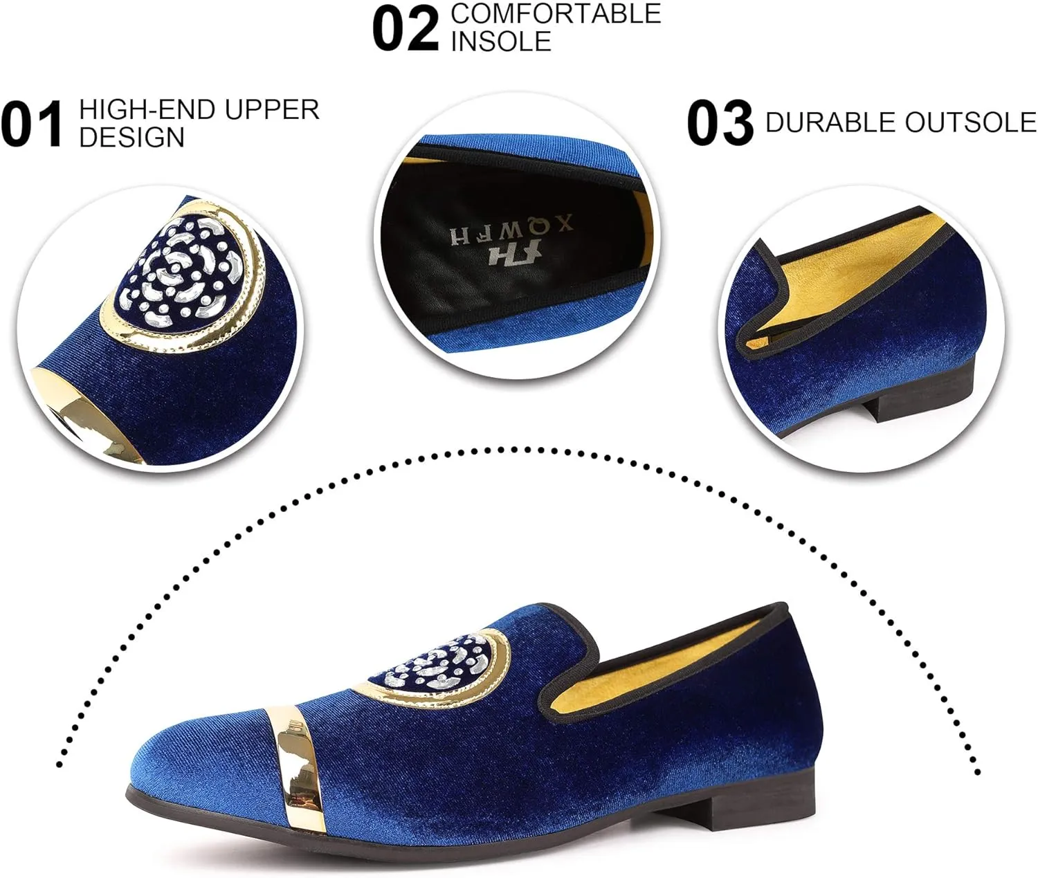 Mens Rhinestone Loafers Velvet Tuxedo Dress Shoes with Gold Plate Smoking Slippers Slip-On Penny Party Wedding Casual Shoes