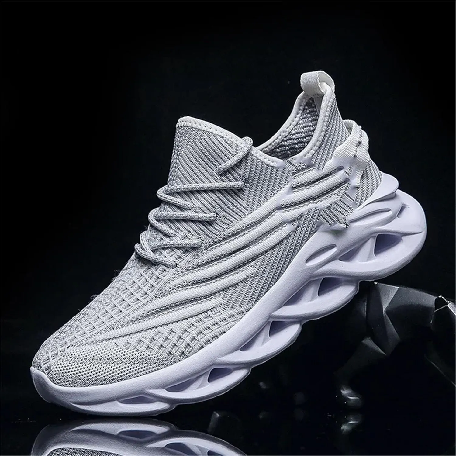 Men's Running Sneakers - Breathable Mesh Athletic Shoes with Shock Absorption