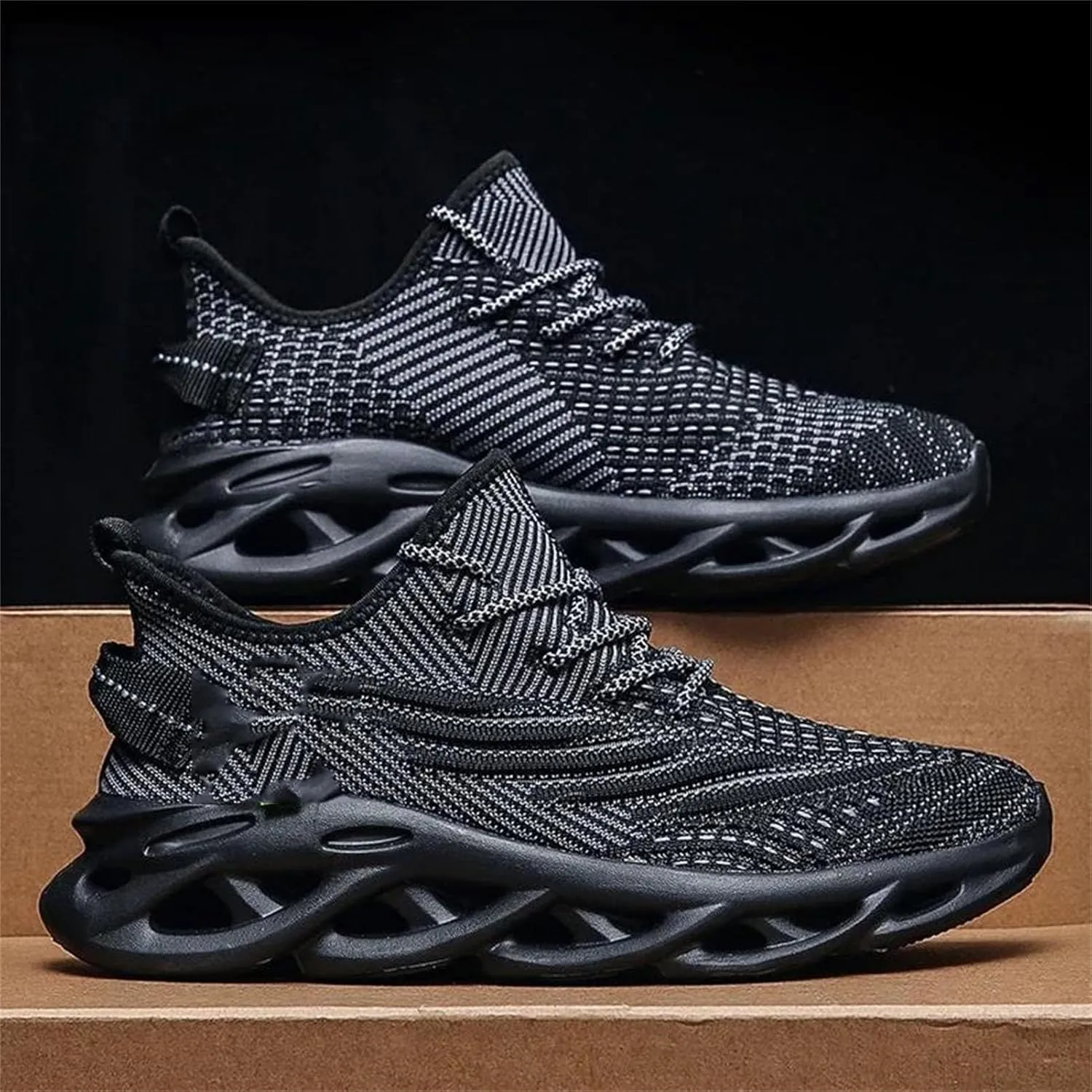 Men's Running Sneakers - Breathable Mesh Athletic Shoes with Shock Absorption