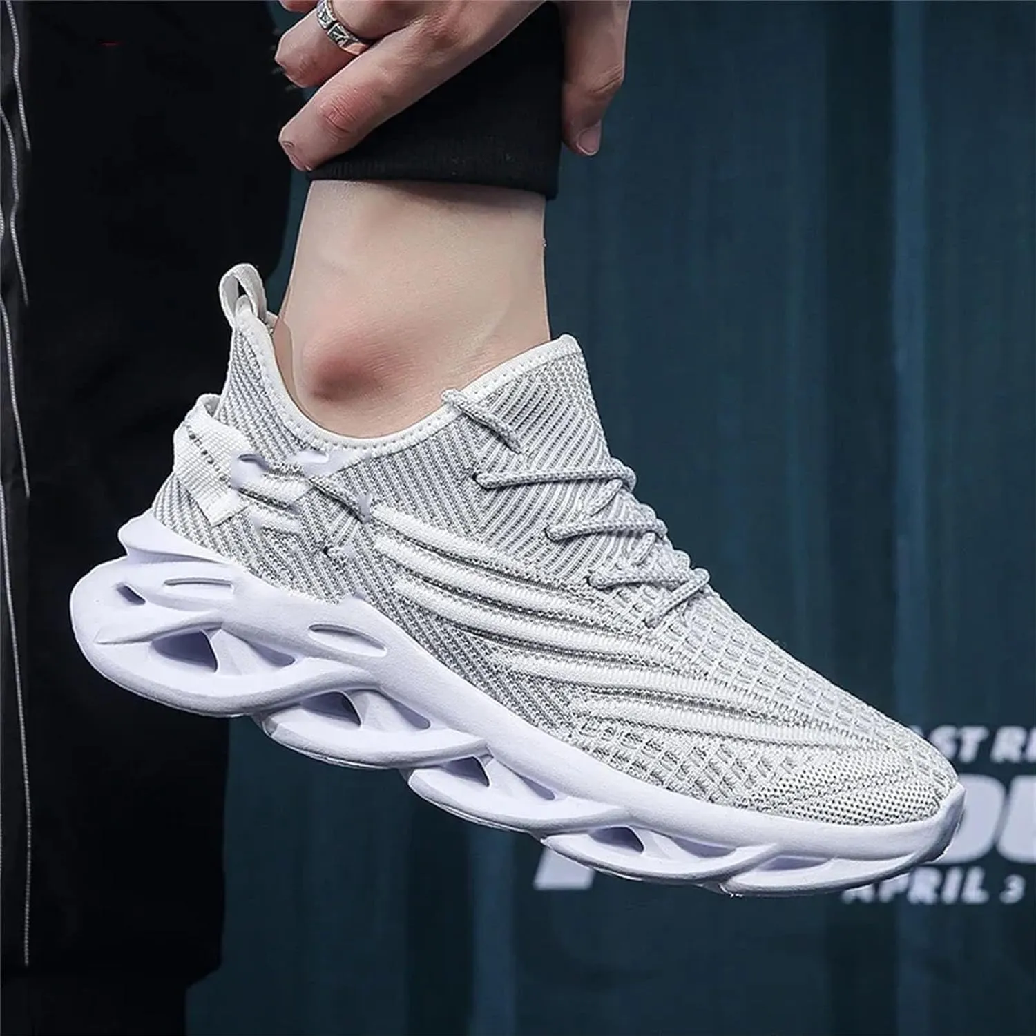 Men's Running Sneakers - Breathable Mesh Athletic Shoes with Shock Absorption