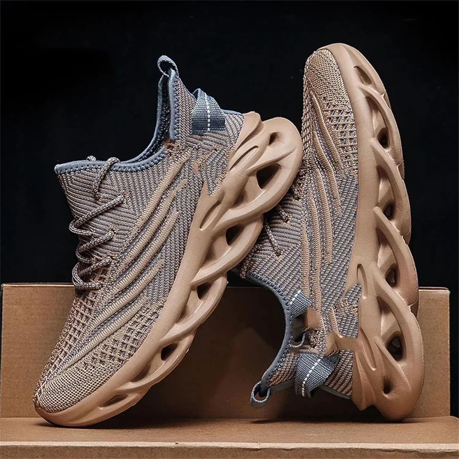 Men's Running Sneakers - Breathable Mesh Athletic Shoes with Shock Absorption