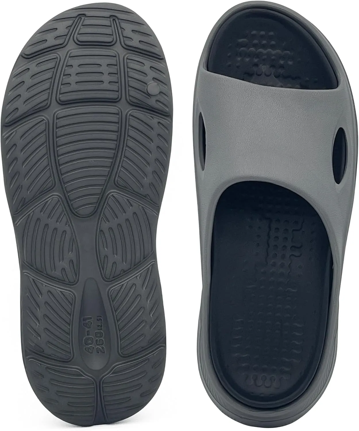 Mens Slides Soft Cushion Sport Sandals Plantar Fasciitis Arch Support Adjustable Thick Cushion Recovery Sandals Lightweight Cloud Open Toe Summer Slippers