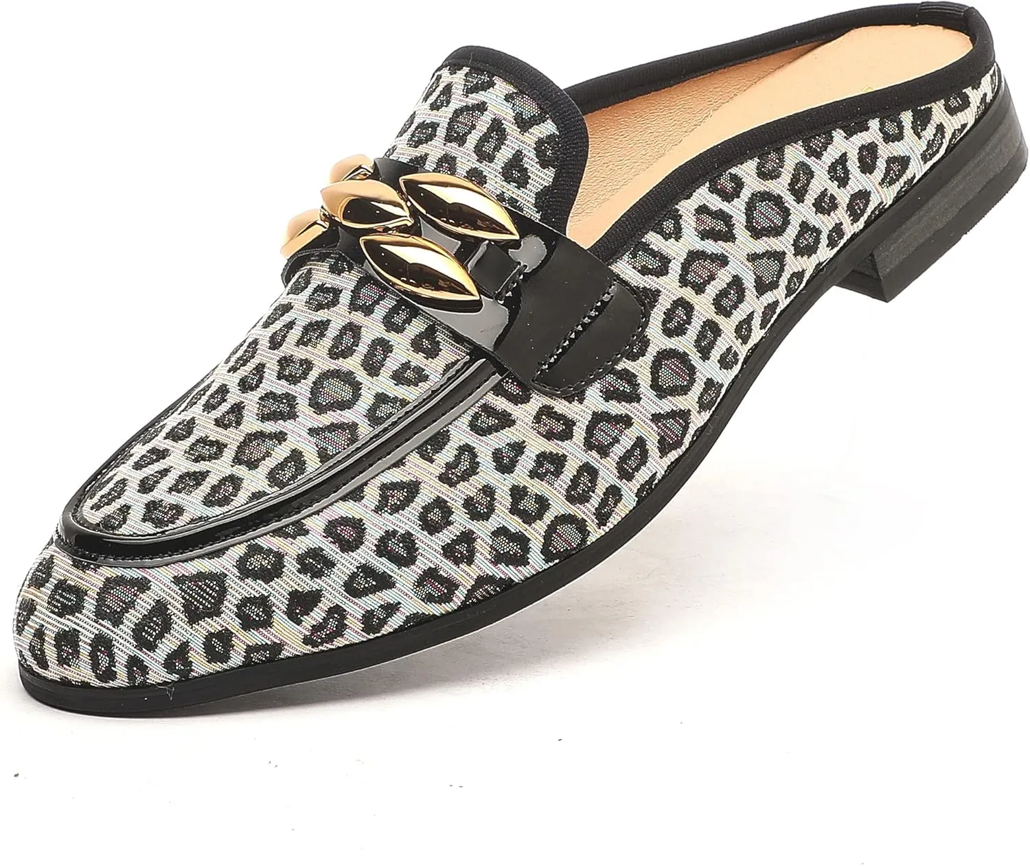 Men's Slip-on Mule Loafers, Fashion Breathable Leather Slip-on Shoes, Formal Wear Casual Backless Dress Slippers