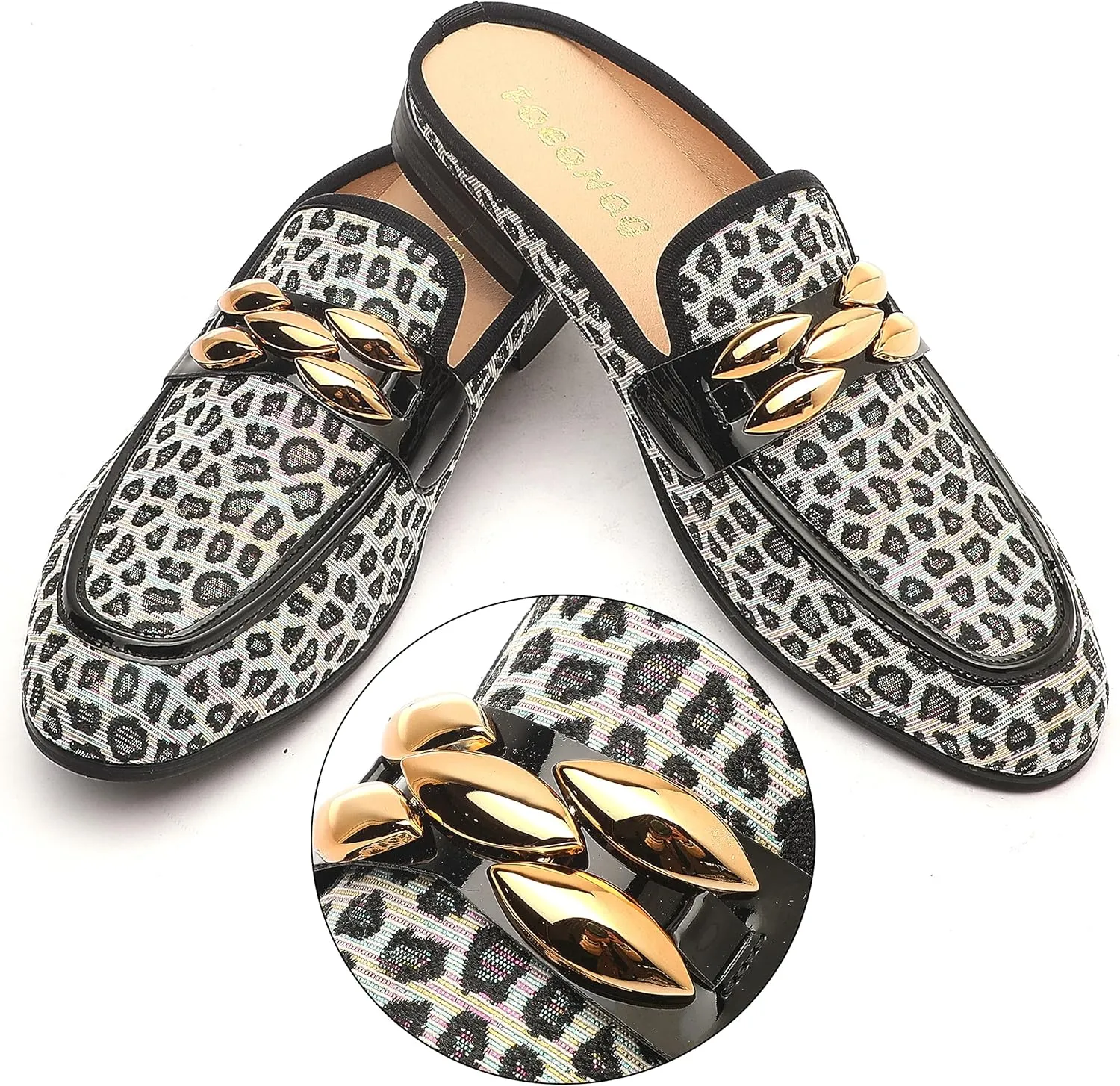 Men's Slip-on Mule Loafers, Fashion Breathable Leather Slip-on Shoes, Formal Wear Casual Backless Dress Slippers
