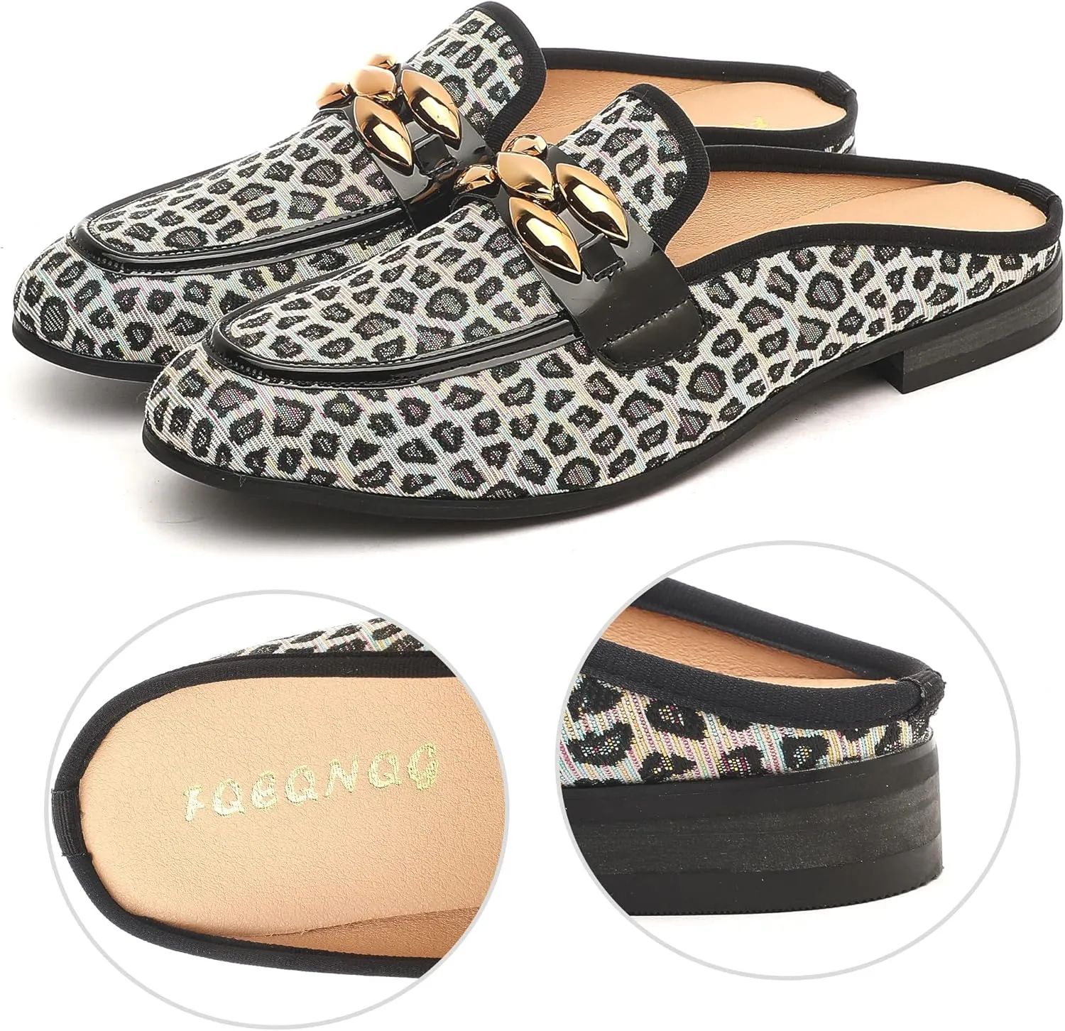 Men's Slip-on Mule Loafers, Fashion Breathable Leather Slip-on Shoes, Formal Wear Casual Backless Dress Slippers