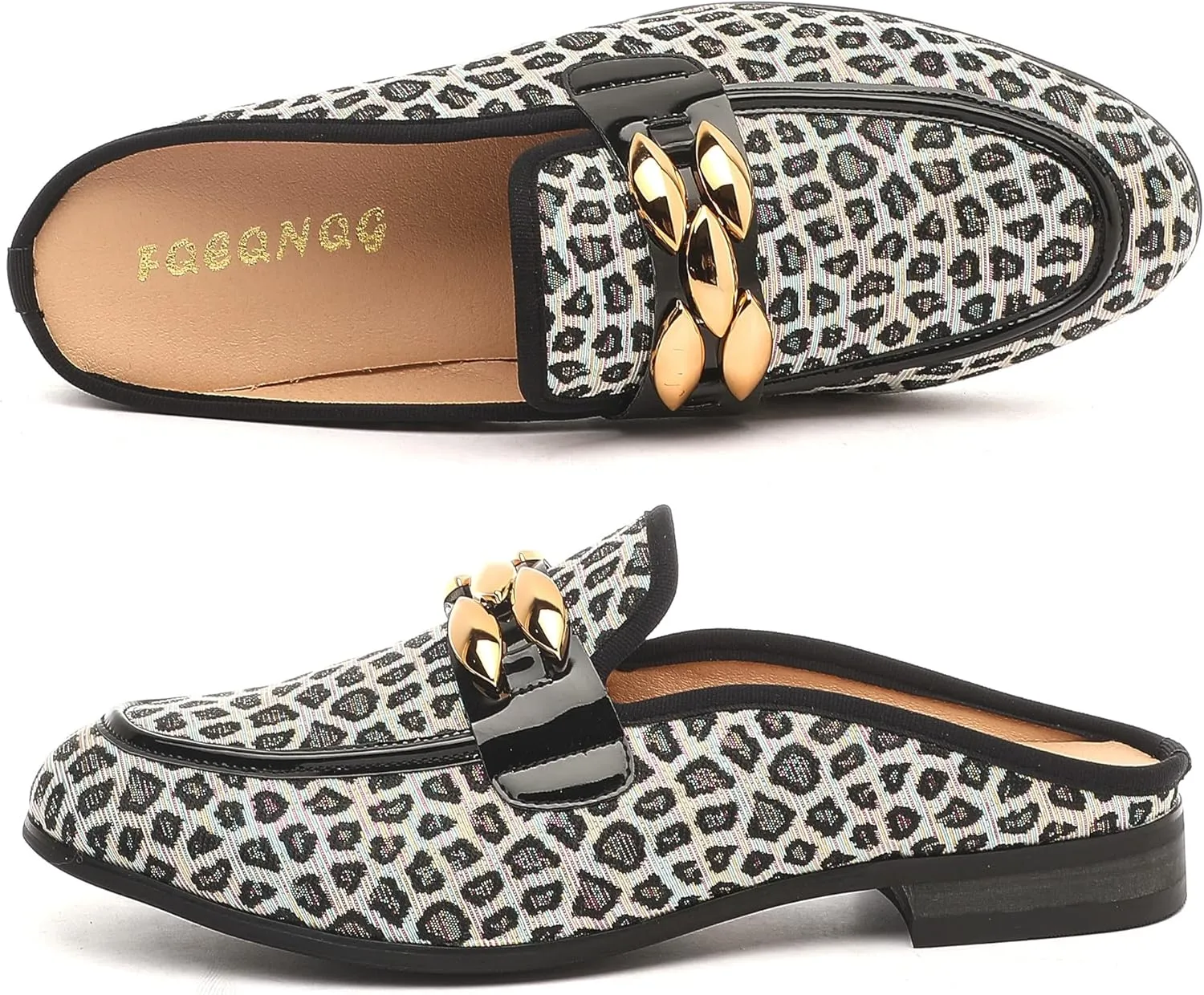 Men's Slip-on Mule Loafers, Fashion Breathable Leather Slip-on Shoes, Formal Wear Casual Backless Dress Slippers