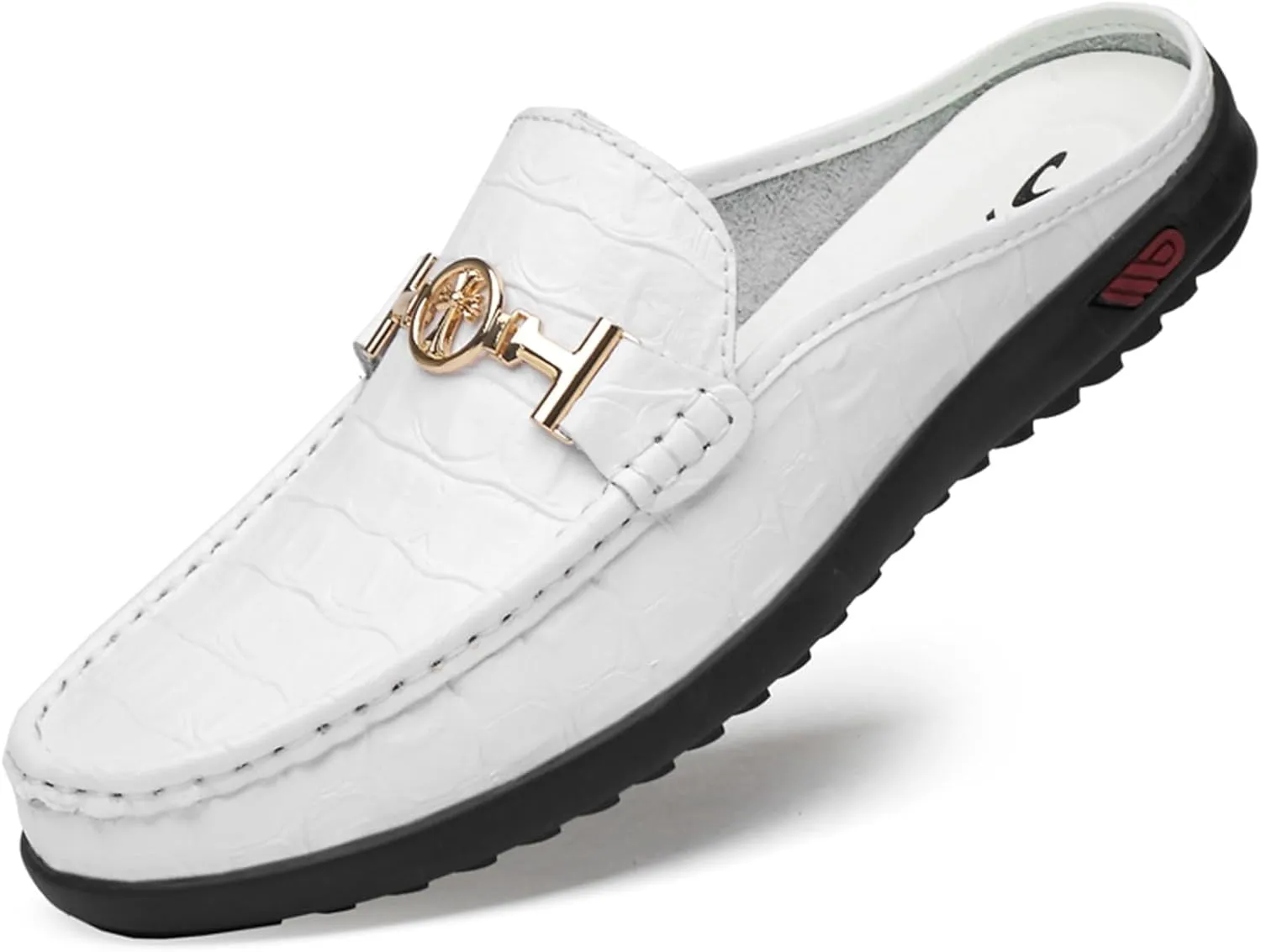 Men's Slippers Slip-On Loafers Leather Formal Wear Casual Open Back Sandals