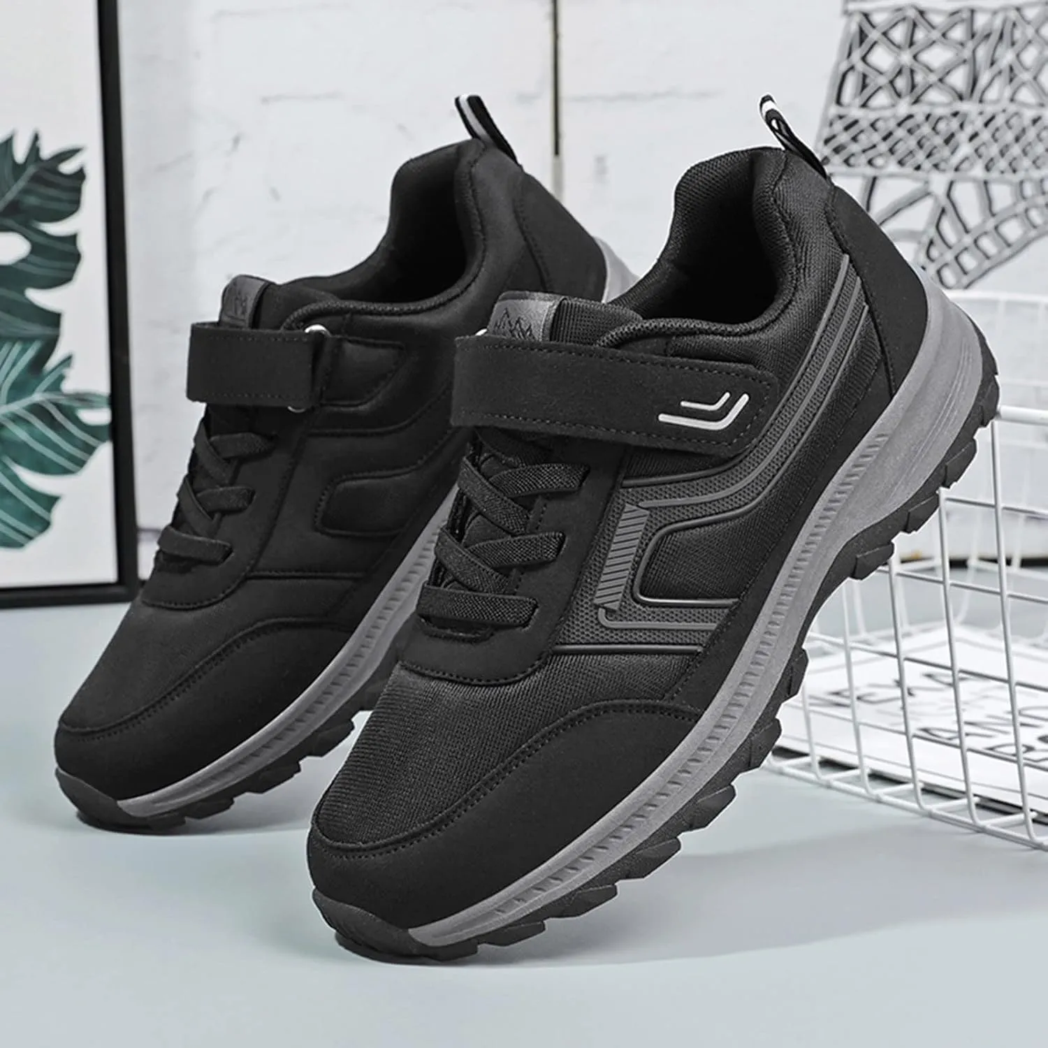 Mens Sneakers Waterproof Hiking Shoes Lightweight Tennis Shoes Comfortable Walking Shoes Outdoor Trekking Shoes