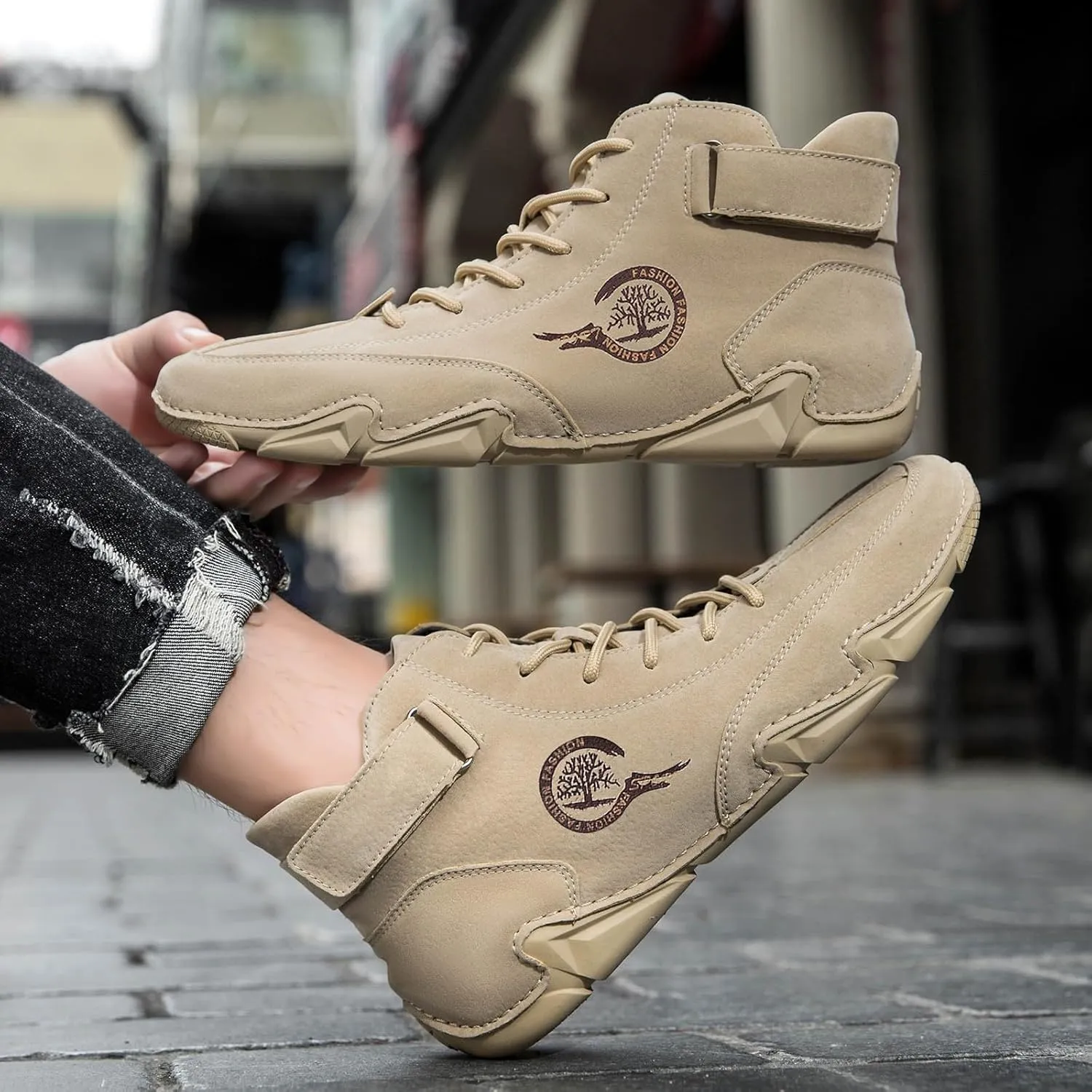 Men's Sneakers Winter Pull On Outwear Fashionable Classic Short Boots PU Breathable Cool Boots
